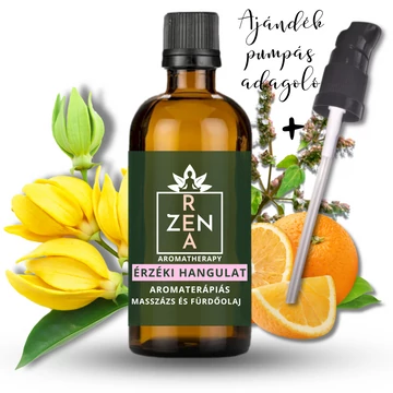 ReaZen Érzéki Masszázsolaj ylang-ylang, pacsuli és narancs illóolajokkal, érzéki és relaxáló hatással