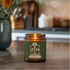 ReaZen Creativity Aromaterápiás Szójaviaszgyertya 200 g, menta és szegfűszeg illóolajokkal, borostyán üveg ezüst tetővel